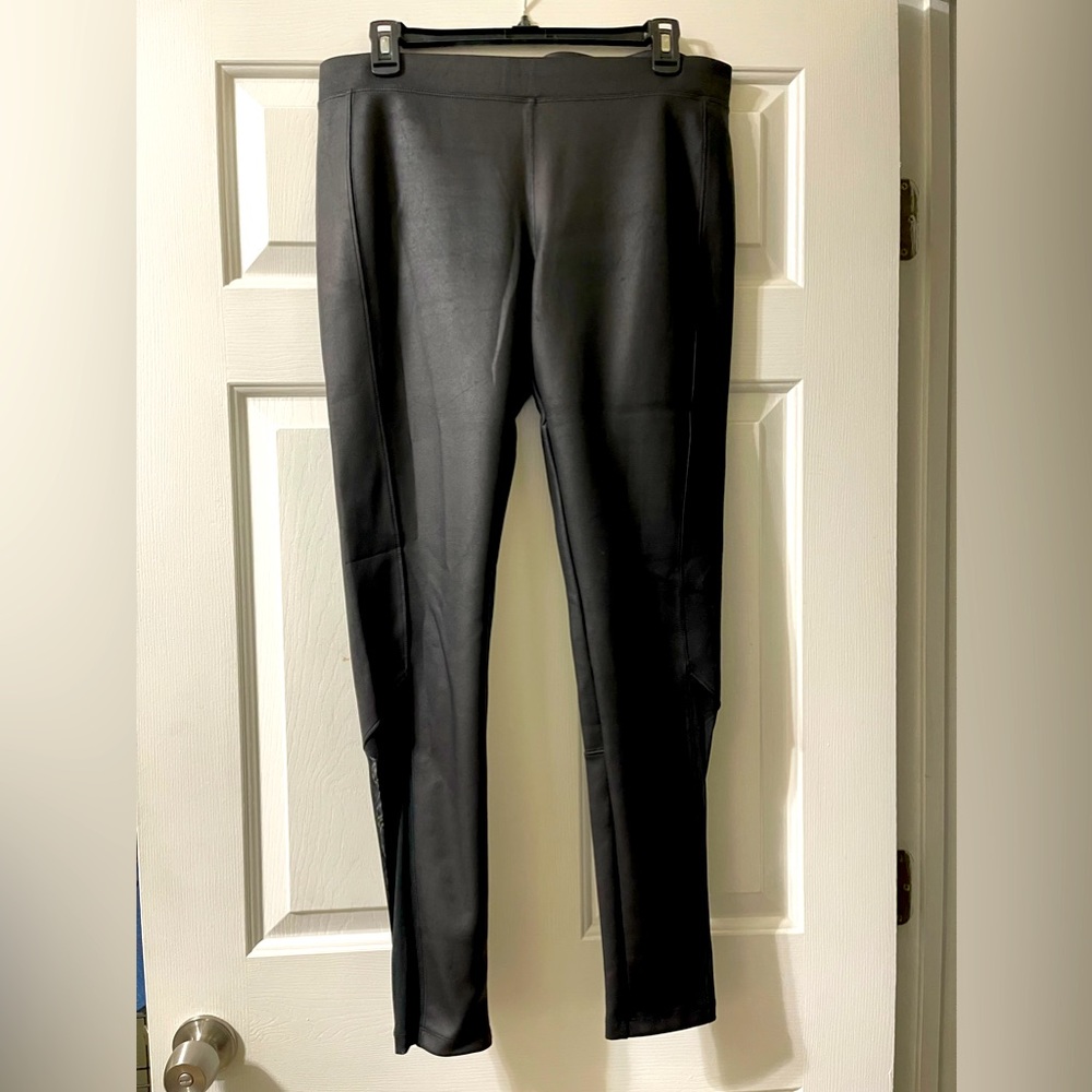 Black leather like leggings